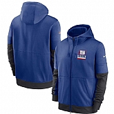 Men's New York Giants New 2020 Nike Royal Black Fan Gear Mascot Performance Full Zip Hoodie,baseball caps,new era cap wholesale,wholesale hats